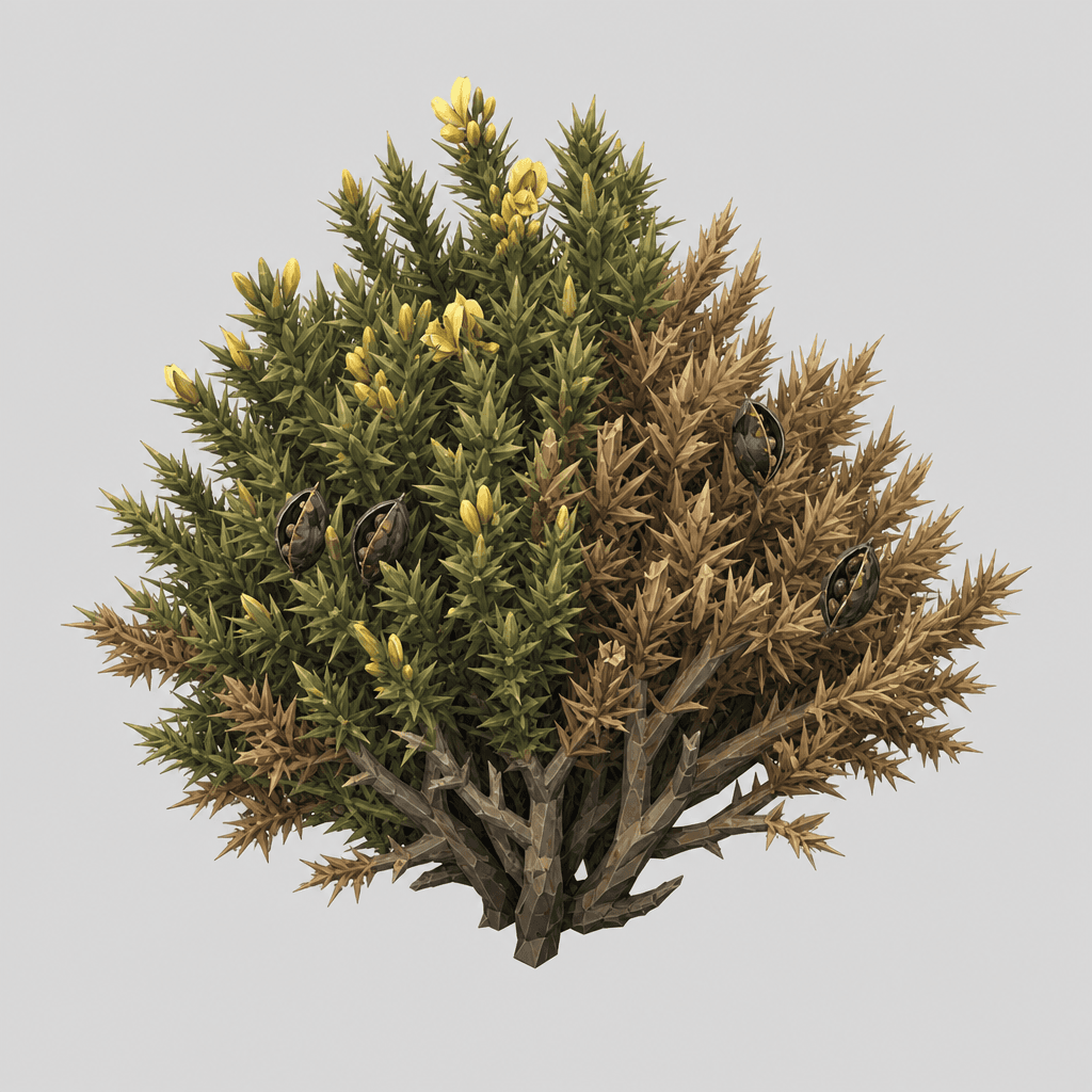 Dry Autumn Gorse Bush