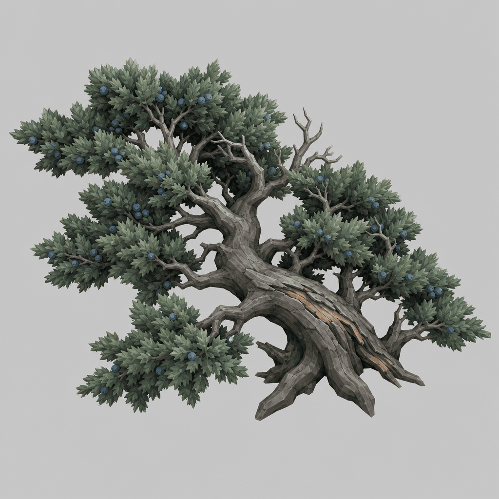 Wind-Bent Juniper Bush