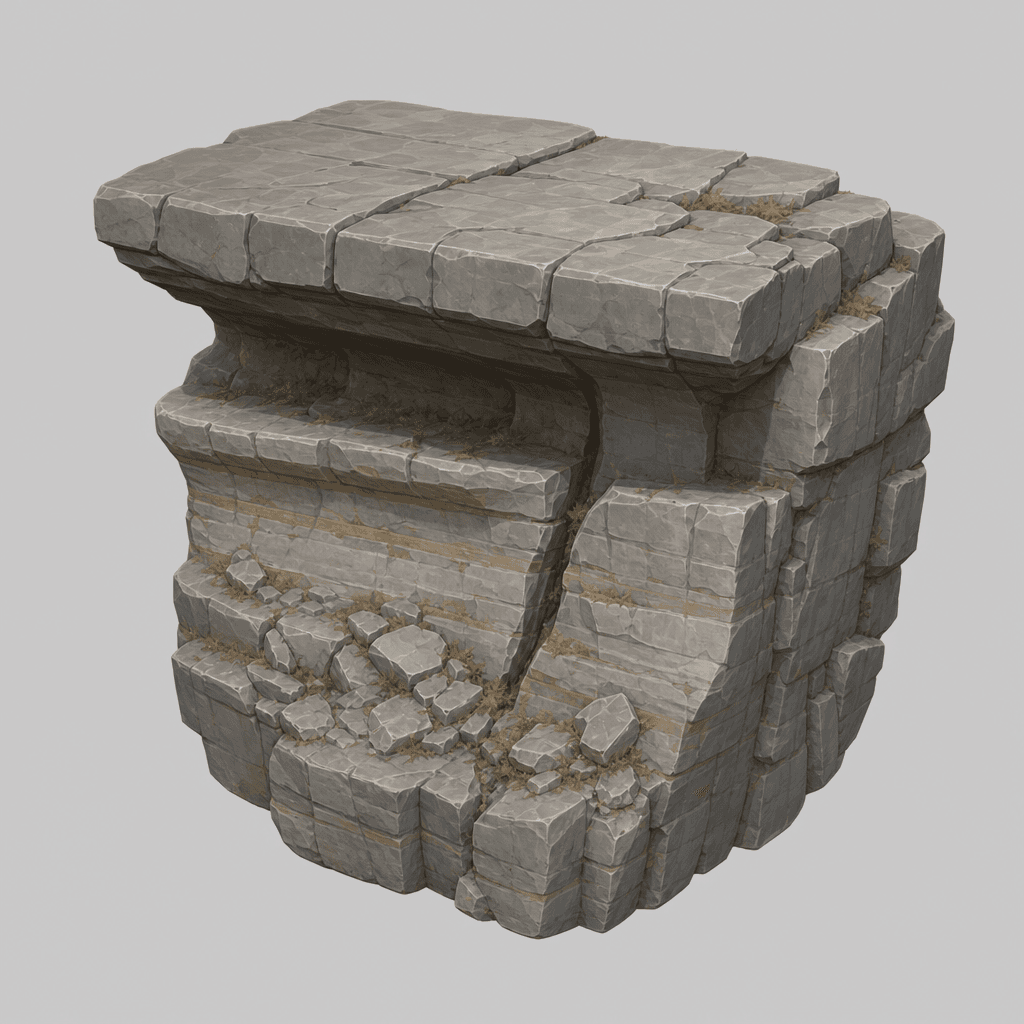 Sandstone Overhang Cliff Ledge