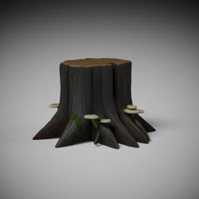 Broad Weathered Tree Stump