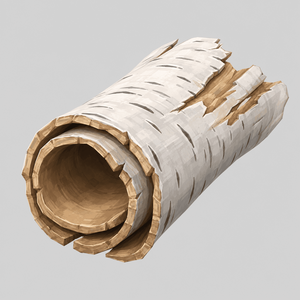 Curled Birch Bark Scroll