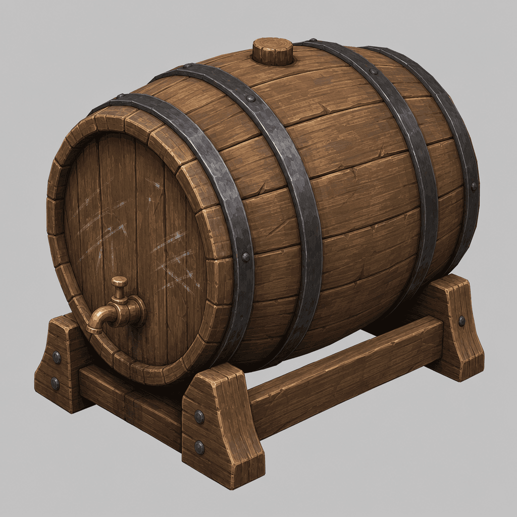 Tapped Wine Cask with Spigot
