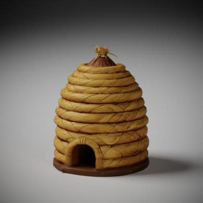 Domed Woven Straw Beehive