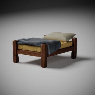 Straw-Stuffed Cot Bed