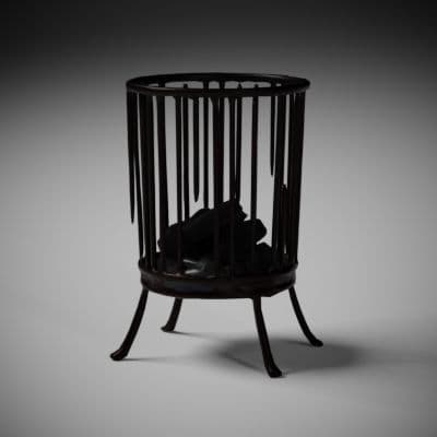 Standing Iron Fire Basket