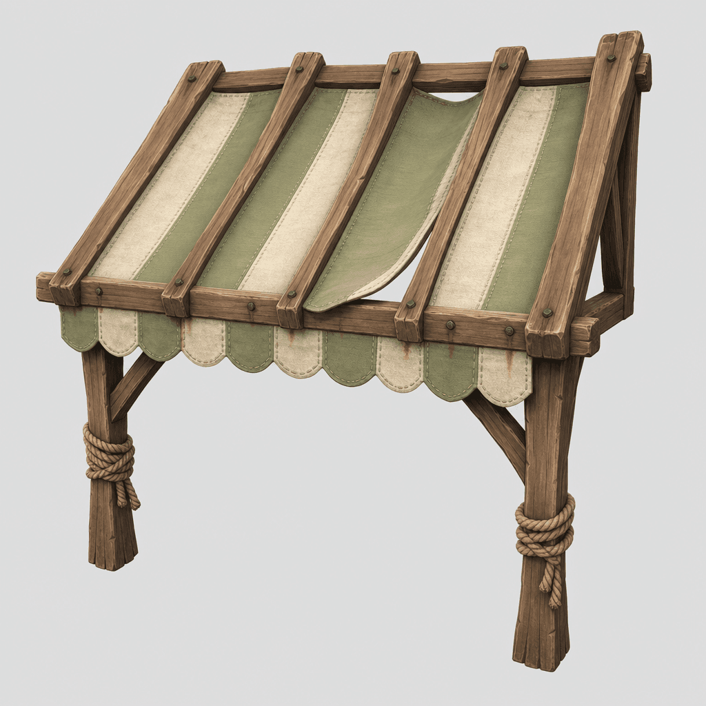 Scalloped-Edge Cloth Awning