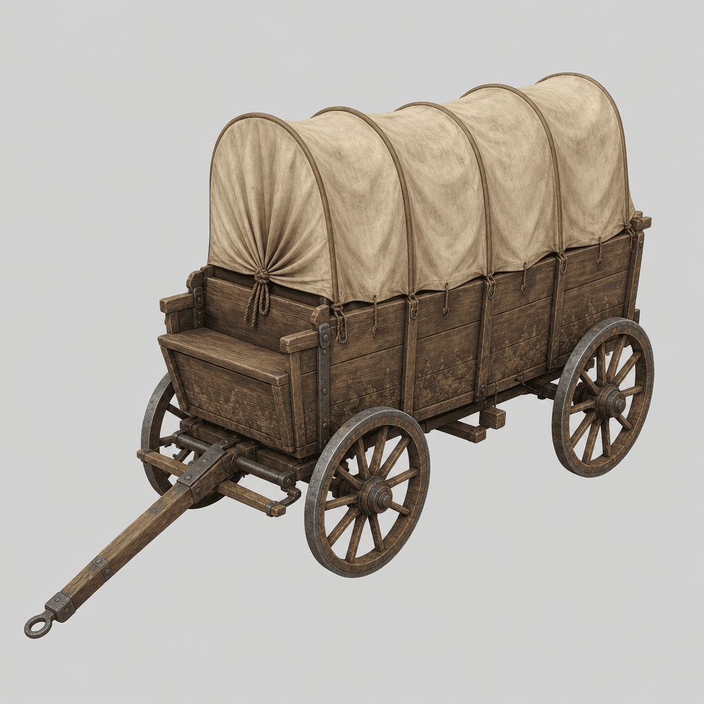 Covered Four-Wheel Merchant Wagon