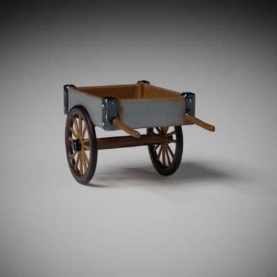 Two-Wheeled Wooden Handcart