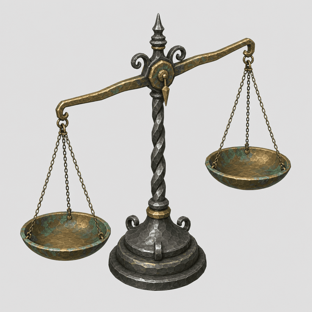 Twin-Pan Brass Scale on Iron Stand