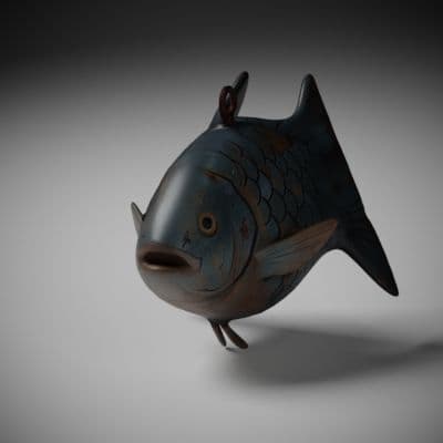 Hanging Carved Wooden Fish