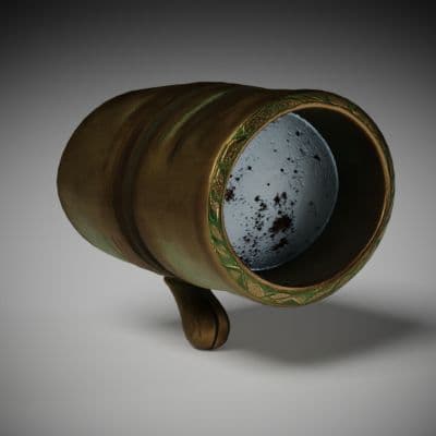 Tarnished Bronze Hand Mirror