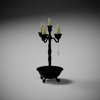 Twin-Wick Iron Candelabra