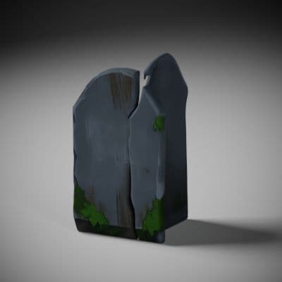 Tilted Wooden Grave Marker