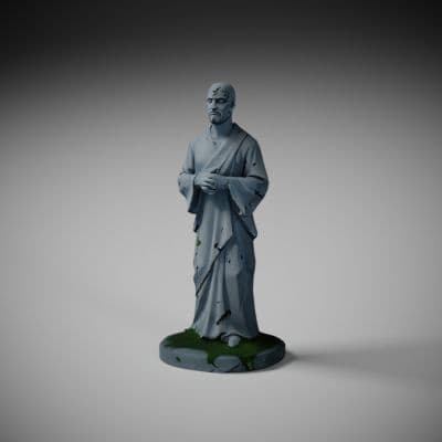 Robed Stone Saint Statue