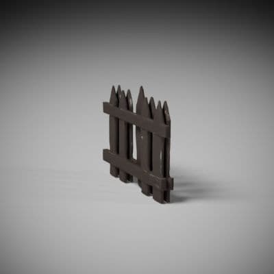 Weathered Picket Fence Section
